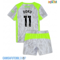 Camisa de time de futebol Manchester City Jeremy Doku #11 Replicas 3º Equipamento Infantil 2025-26 Manga Curta (+ Calças curtas)